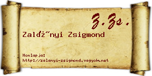 Zalányi Zsigmond névjegykártya