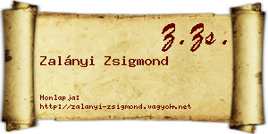 Zalányi Zsigmond névjegykártya